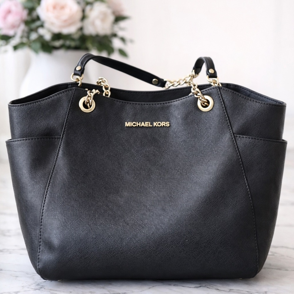 Michael Kors Black and Gold Shoulder Bag